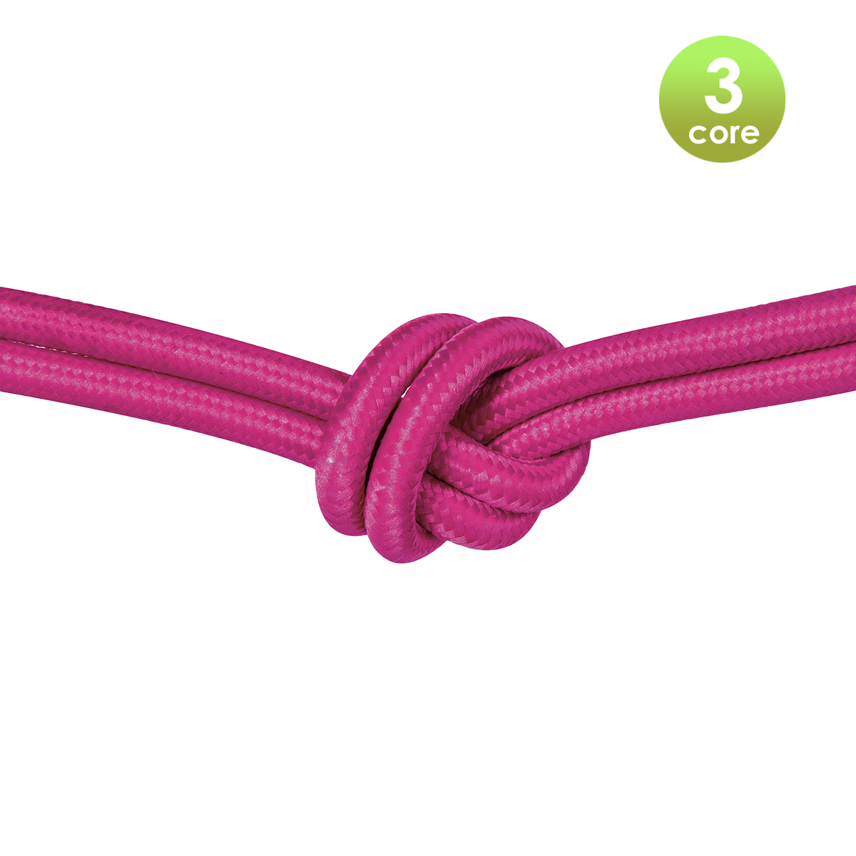 Tangla lighting - TLCB01005RD - 3c - Fabric cable 3 core - in hot pink
